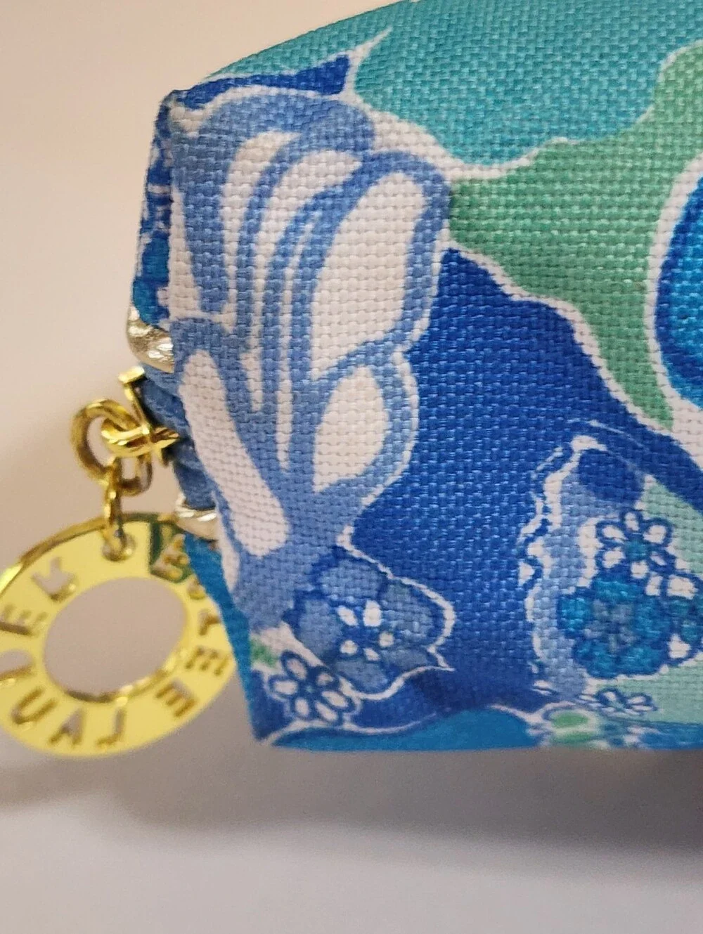 Lilly Pulitzer X Estee Lauder Cosmetic Makeup Bag Floral Butterflies Blue Pink